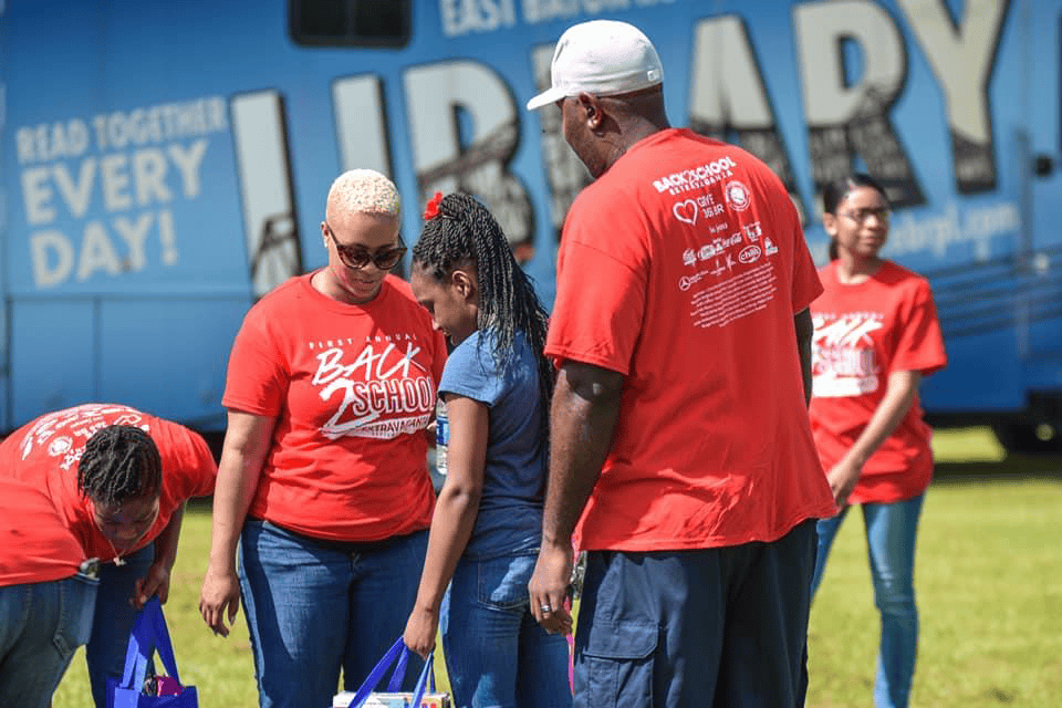 People at outreach event